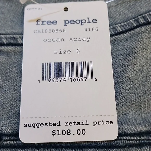 Free People Denim Alex Mini Dress 6 NWT - Picture 5 of 6